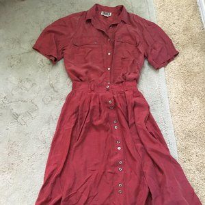 Skirt and Matching Blouse, 100% silk, Vintage